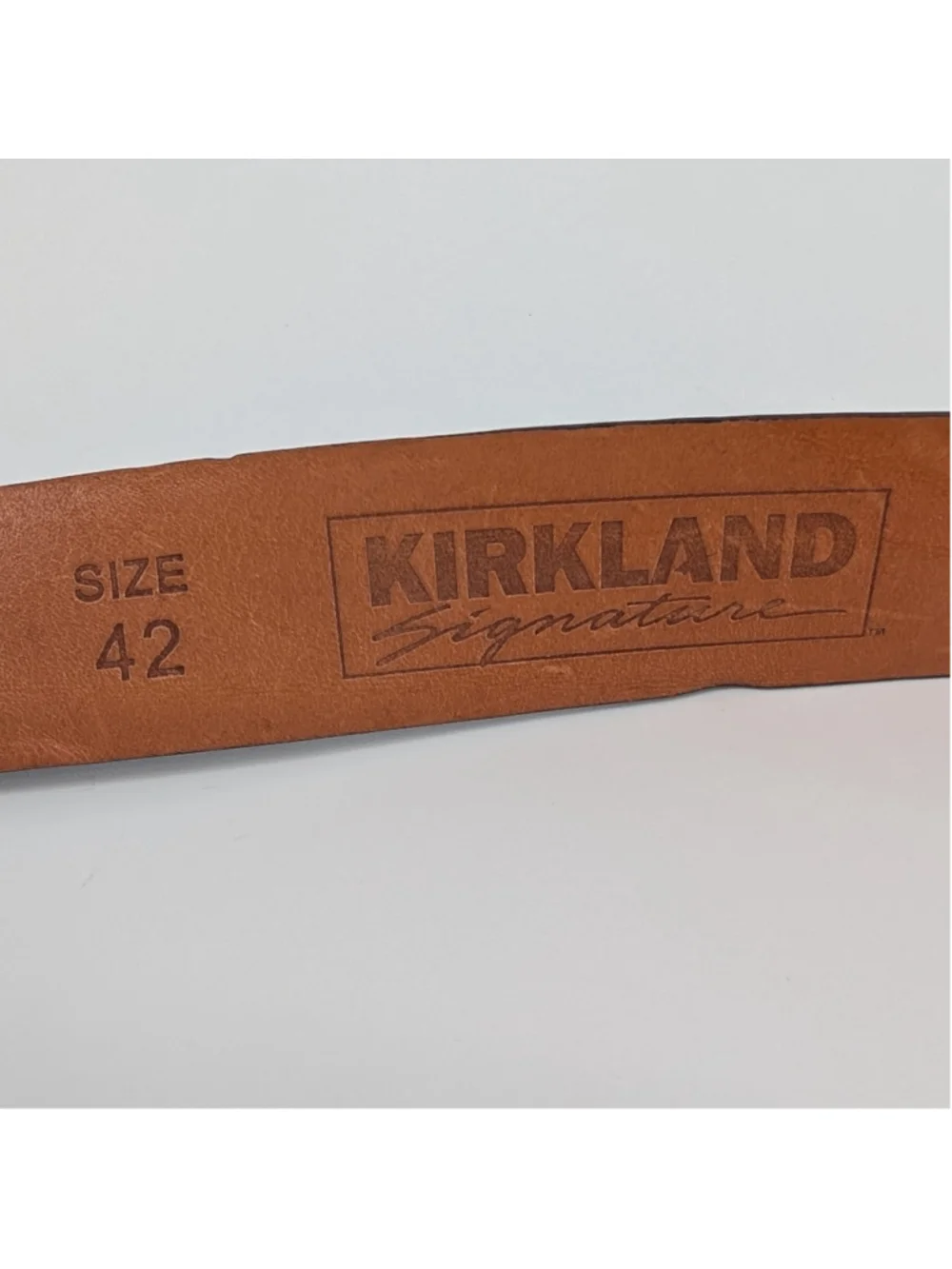 Kirkland Signature Black Full Grain Leather Dress Belt Men's Size 42